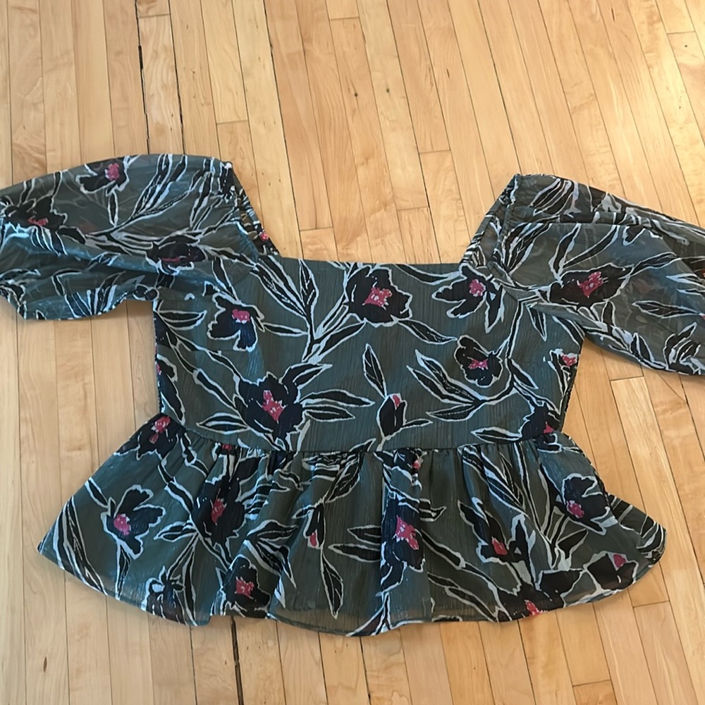 WALTER BAKER women Bianca Top blouse shirt W53243 Lexington green sz M $158